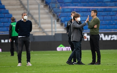 Manzanera i Hidalgo, a la dreta, continuaran a la Primera RFEF | Roger Benet